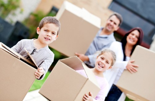 Furniture removal van serving residential streets in Fulham