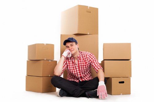 Residential move planning in Fulham with packed boxes and wrapped furniture